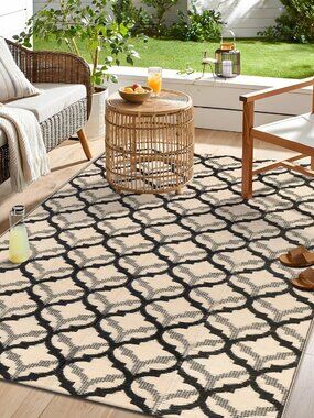 Waterproof Outdoor Plastic Straw Rug 5x8